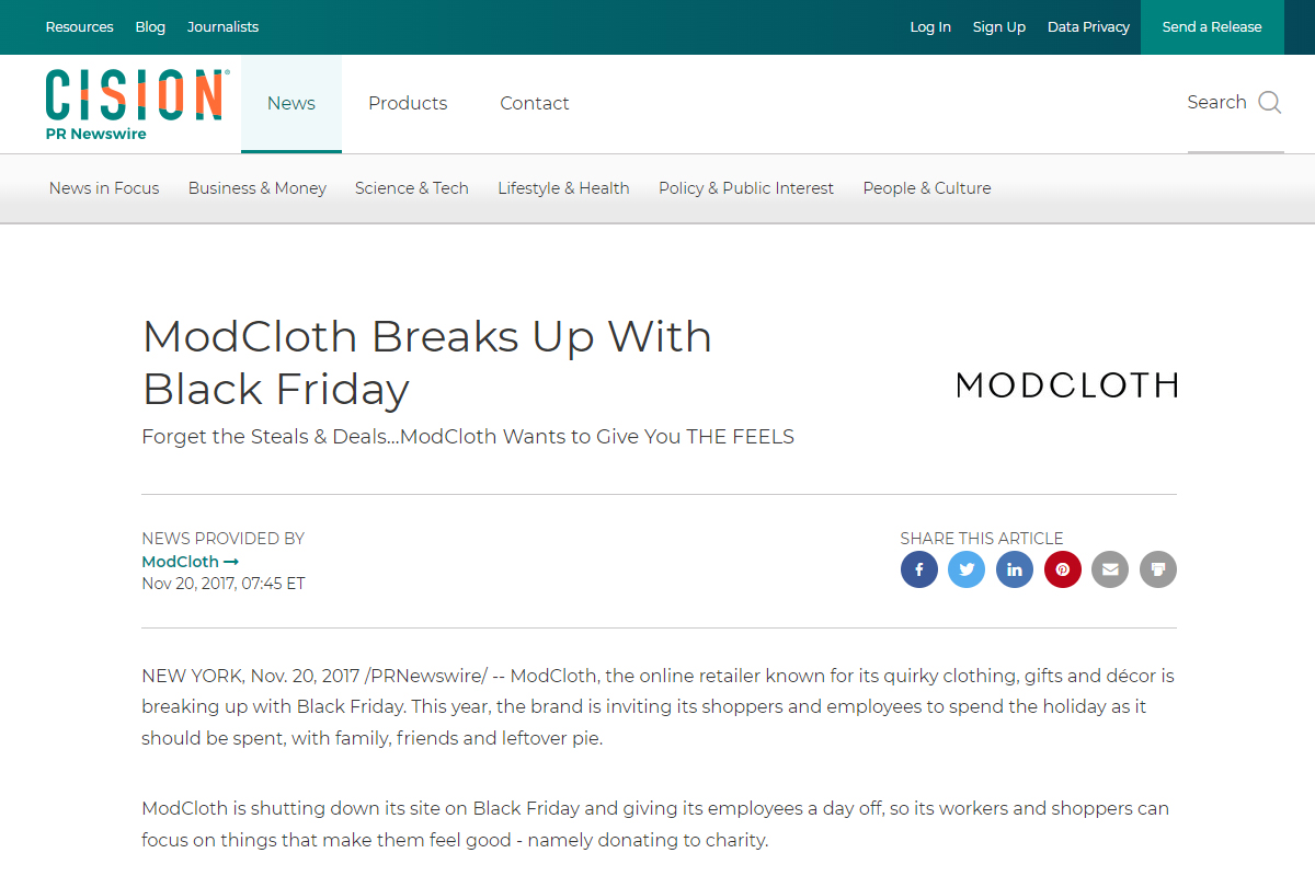 Modcloth Press Release