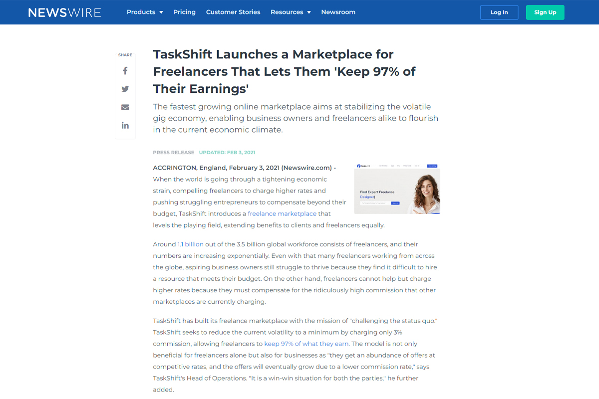 Taskshift Press Release