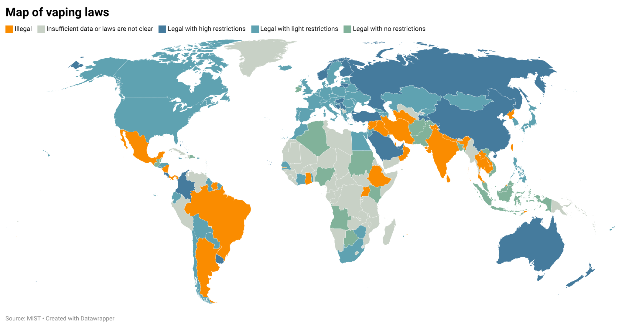 Global Vaping Laws Mapped: Unveiling the Diverse Landscape of Regulations in 200 Countries