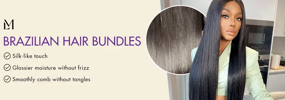 Luvme Hair Bundles With Closure: 100% Brazilian Human Hair